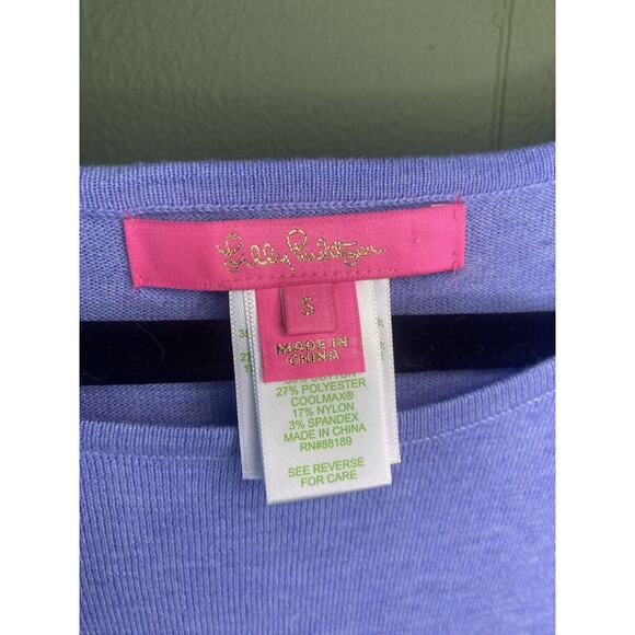 Lilly Pulitzer Sweater Womens Size Small Blue Fringe Cozy Long Sleeve Pullover - Picture 7 of 11